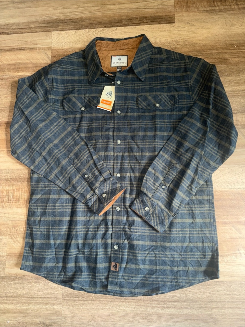 Legendary Whitetails Men's Navy and Brown Plaid Shirt Jacket